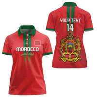 Custom Morocco Football Women Polo Shirt Go Lionesses of Atlas - Wonder Print Shop
