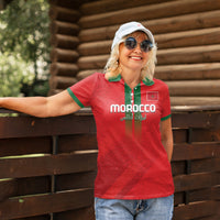 Custom Morocco Football Women Polo Shirt Go Lionesses of Atlas - Wonder Print Shop