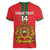 Custom Morocco Football Women V Neck T Shirt Go Lionesses of Atlas - Wonder Print Shop