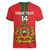 Custom Morocco Football Women V Neck T Shirt Go Lionesses of Atlas