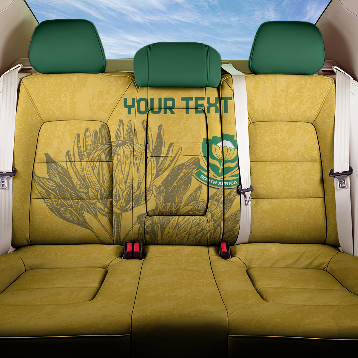 Custom South Africa Soccer Back Car Seat Cover Go Banyana Banyana Proteas