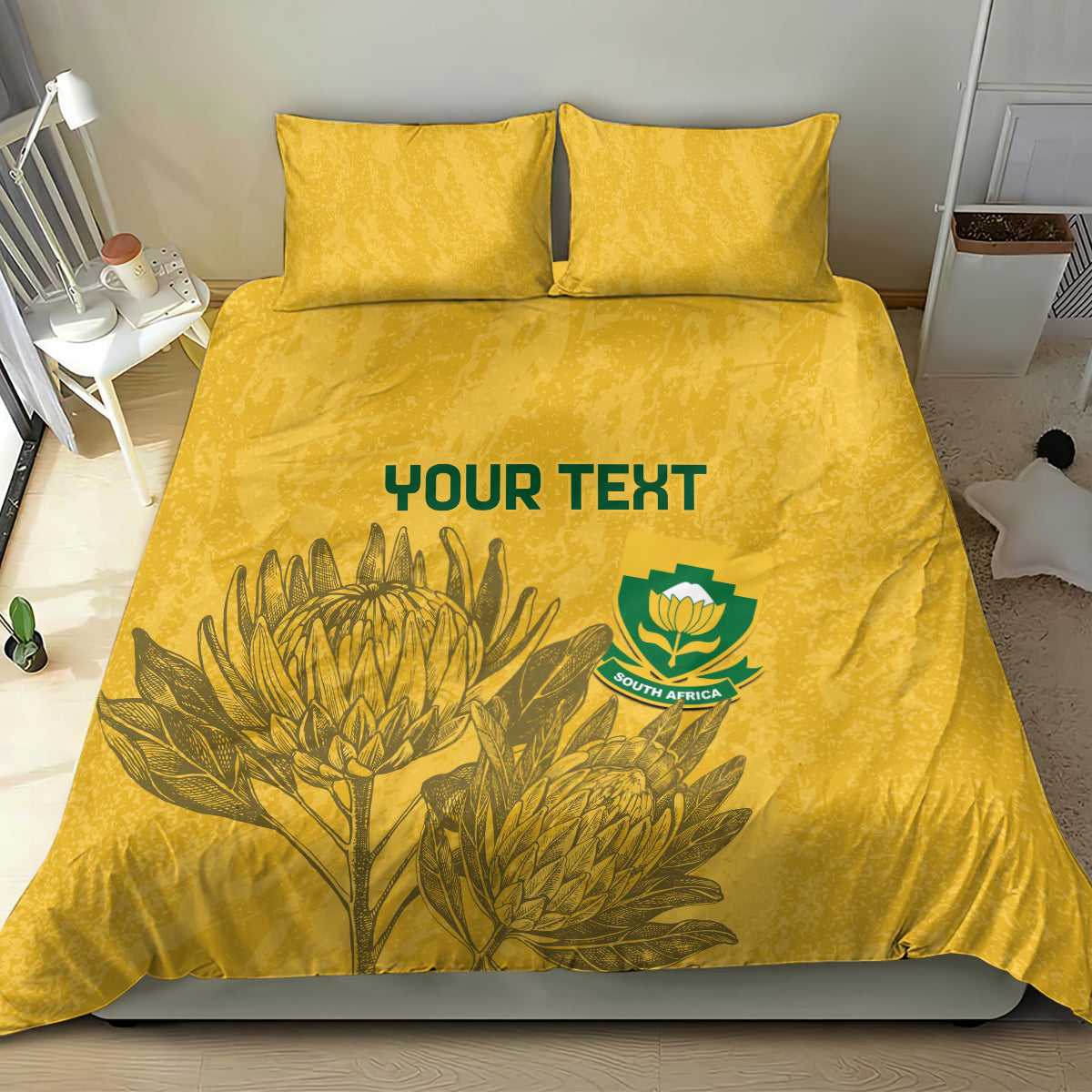 Custom South Africa Soccer Bedding Set Go Banyana Banyana Proteas - Wonder Print Shop