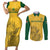 Custom South Africa Soccer Couples Matching Short Sleeve Bodycon Dress and Long Sleeve Button Shirt Go Banyana Banyana Proteas - Wonder Print Shop