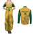 Custom South Africa Soccer Couples Matching Summer Maxi Dress and Long Sleeve Button Shirt Go Banyana Banyana Proteas - Wonder Print Shop