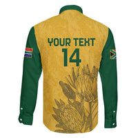 Custom South Africa Soccer Family Matching Long Sleeve Bodycon Dress and Hawaiian Shirt Go Banyana Banyana Proteas - Wonder Print Shop