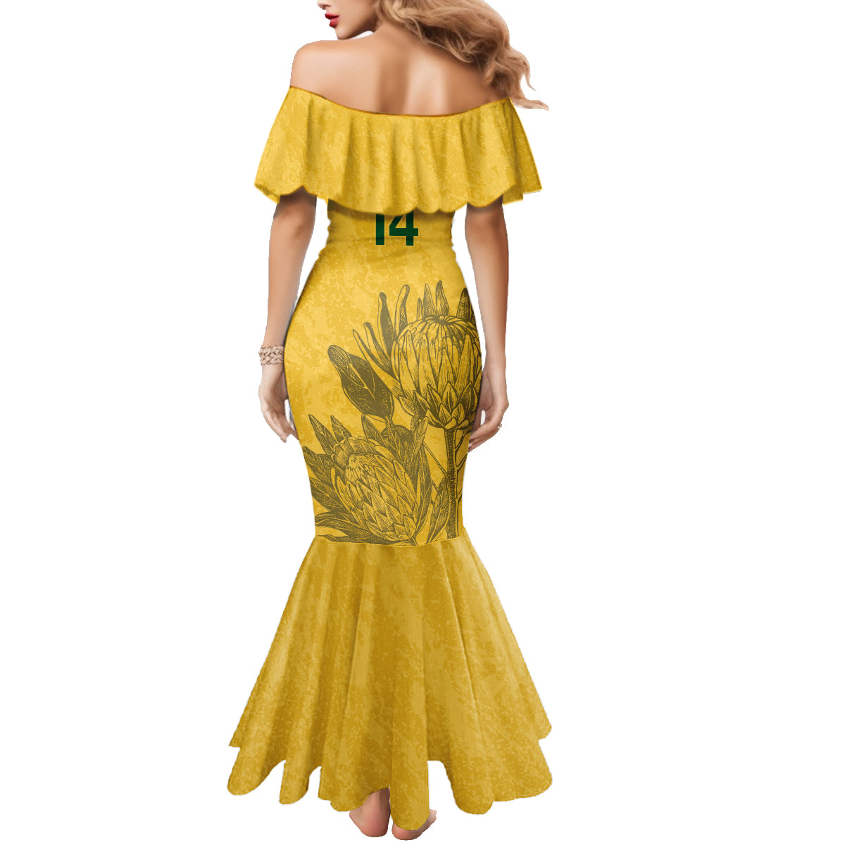 Custom South Africa Soccer Family Matching Mermaid Dress and Hawaiian Shirt Go Banyana Banyana Proteas - Wonder Print Shop