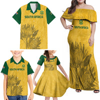 Custom South Africa Soccer Family Matching Off Shoulder Maxi Dress and Hawaiian Shirt Go Banyana Banyana Proteas - Wonder Print Shop