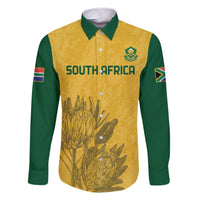 Custom South Africa Soccer Family Matching Short Sleeve Bodycon Dress and Hawaiian Shirt Go Banyana Banyana Proteas - Wonder Print Shop