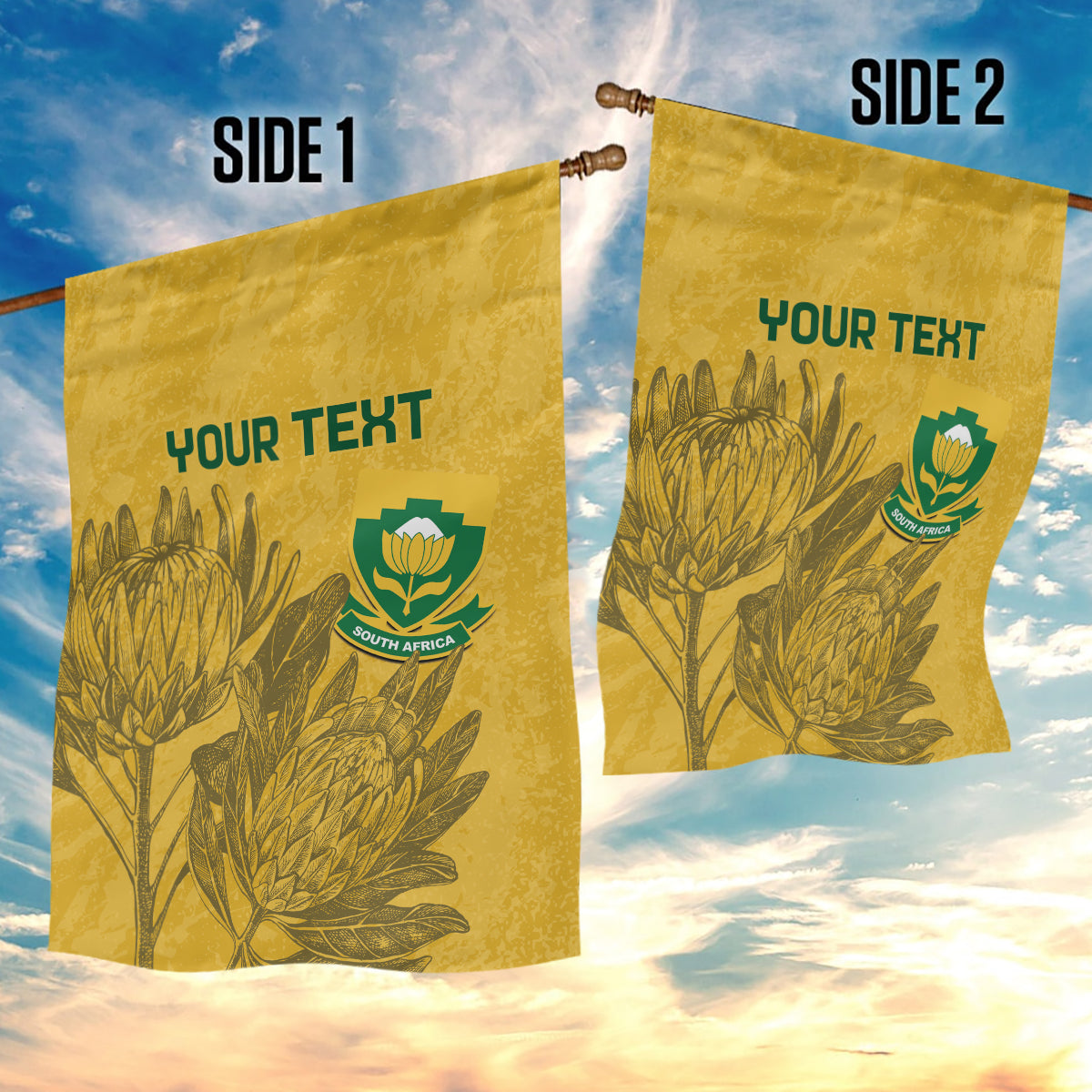 Custom South Africa Soccer Garden Flag Go Banyana Banyana Proteas - Wonder Print Shop