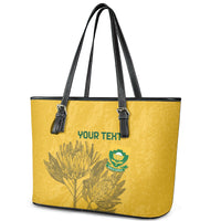 Custom South Africa Soccer Leather Tote Bag Go Banyana Banyana Proteas - Wonder Print Shop