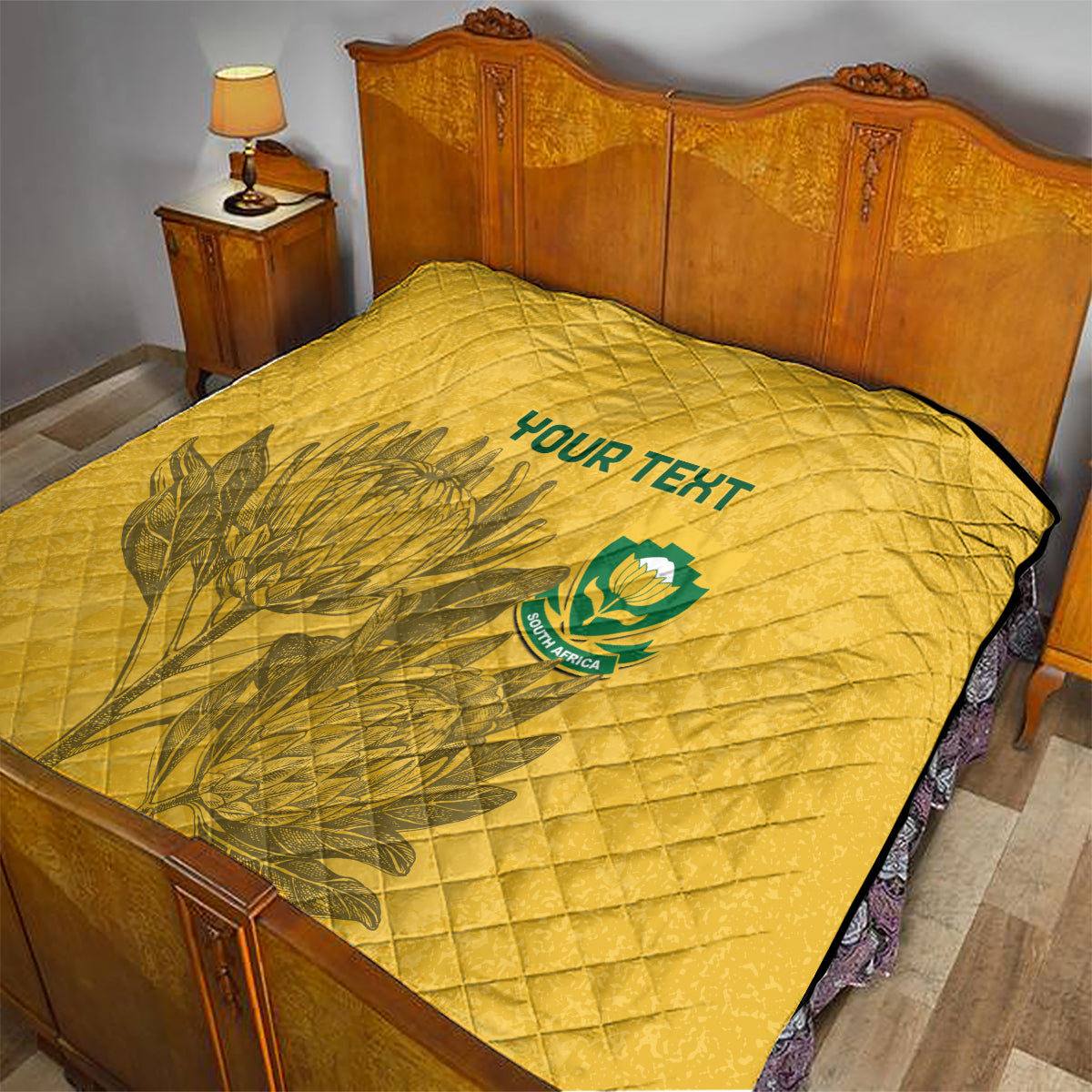 Custom South Africa Soccer Quilt Go Banyana Banyana Proteas - Wonder Print Shop