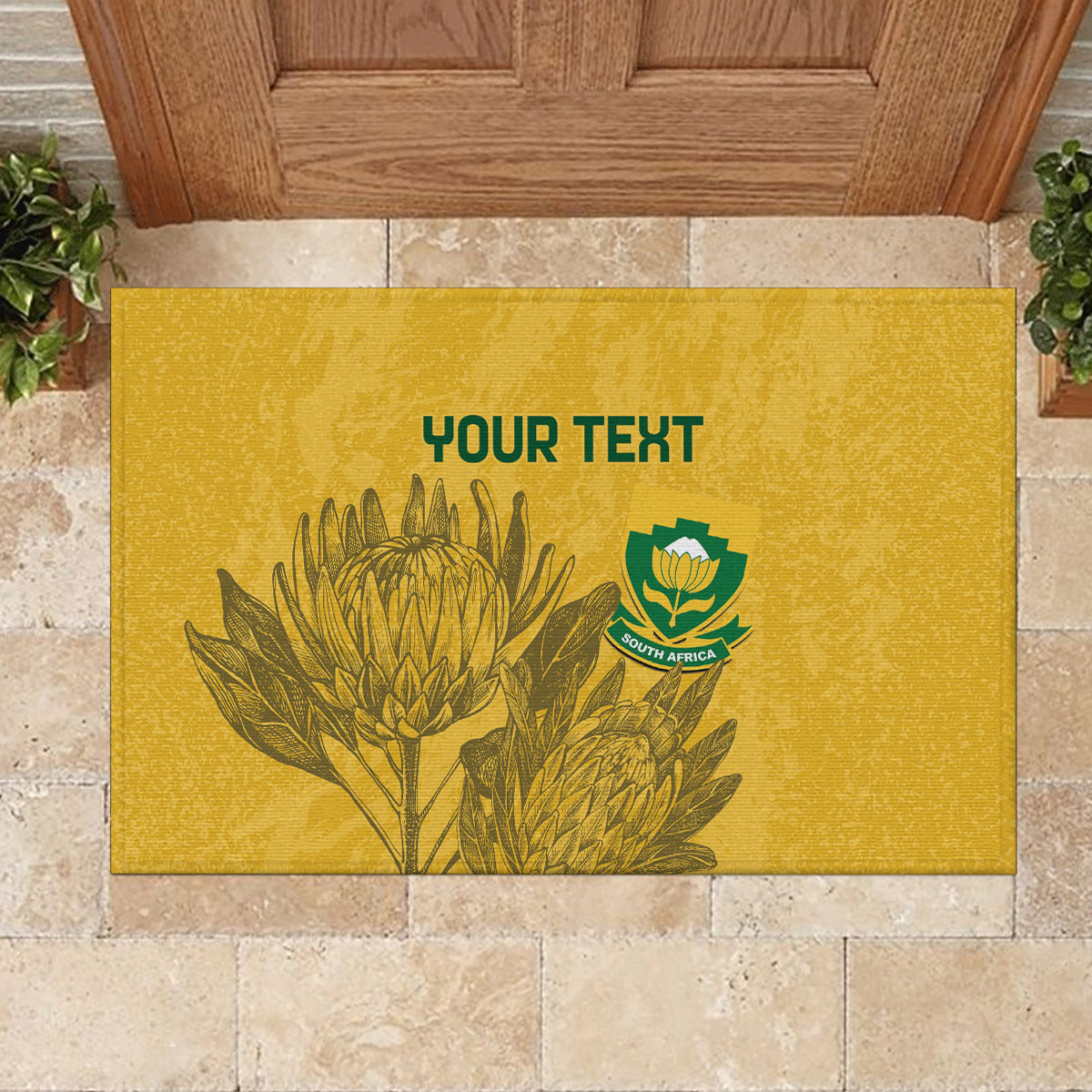 Custom South Africa Soccer Rubber Doormat Go Banyana Banyana Proteas - Wonder Print Shop