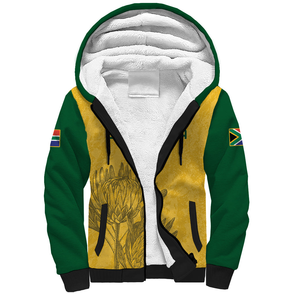 Custom South Africa Soccer Sherpa Hoodie Go Banyana Banyana Proteas - Wonder Print Shop