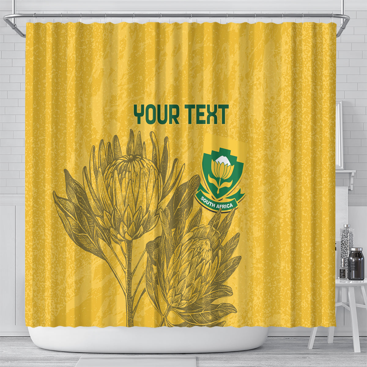 Custom South Africa Soccer Shower Curtain Go Banyana Banyana Proteas