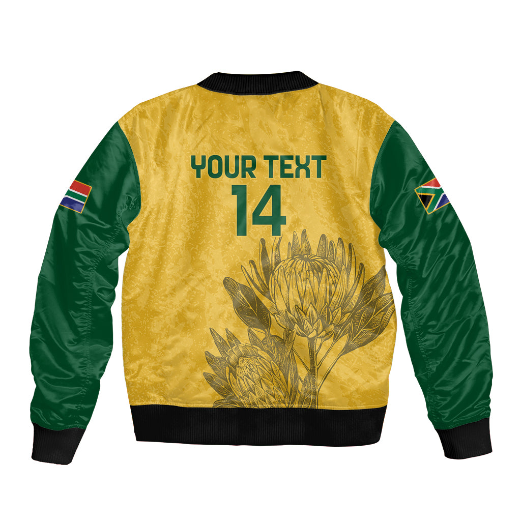 Custom South Africa Soccer Sleeve Zip Bomber Jacket Go Banyana Banyana Proteas - Wonder Print Shop