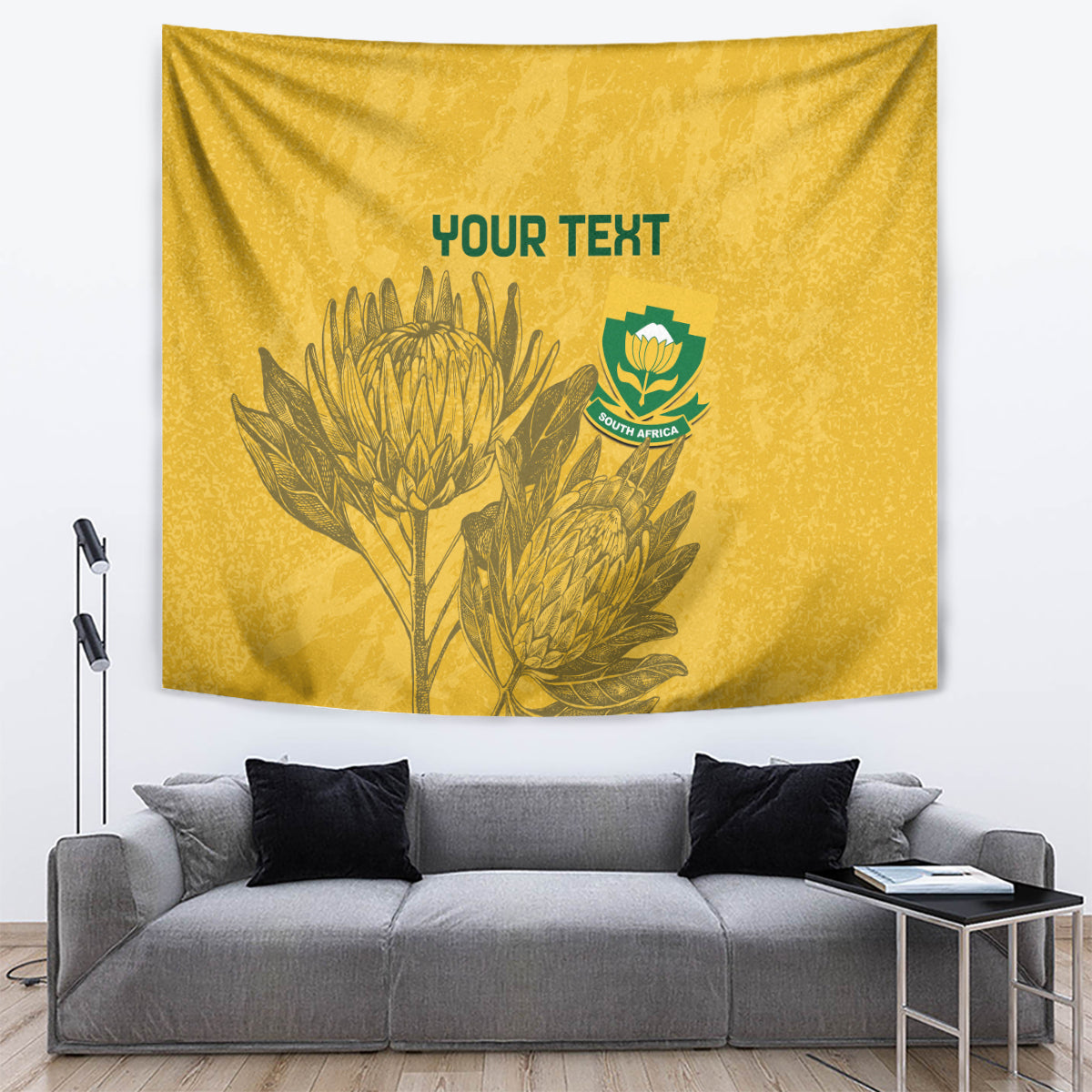 Custom South Africa Soccer Tapestry Go Banyana Banyana Proteas - Wonder Print Shop