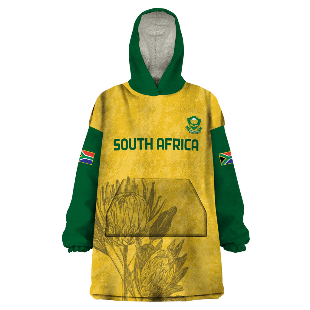 Custom South Africa Soccer Wearable Blanket Hoodie Go Banyana Banyana Proteas - Wonder Print Shop