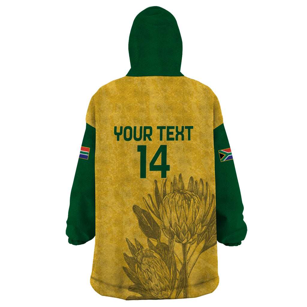 Custom South Africa Soccer Wearable Blanket Hoodie Go Banyana Banyana Proteas - Wonder Print Shop