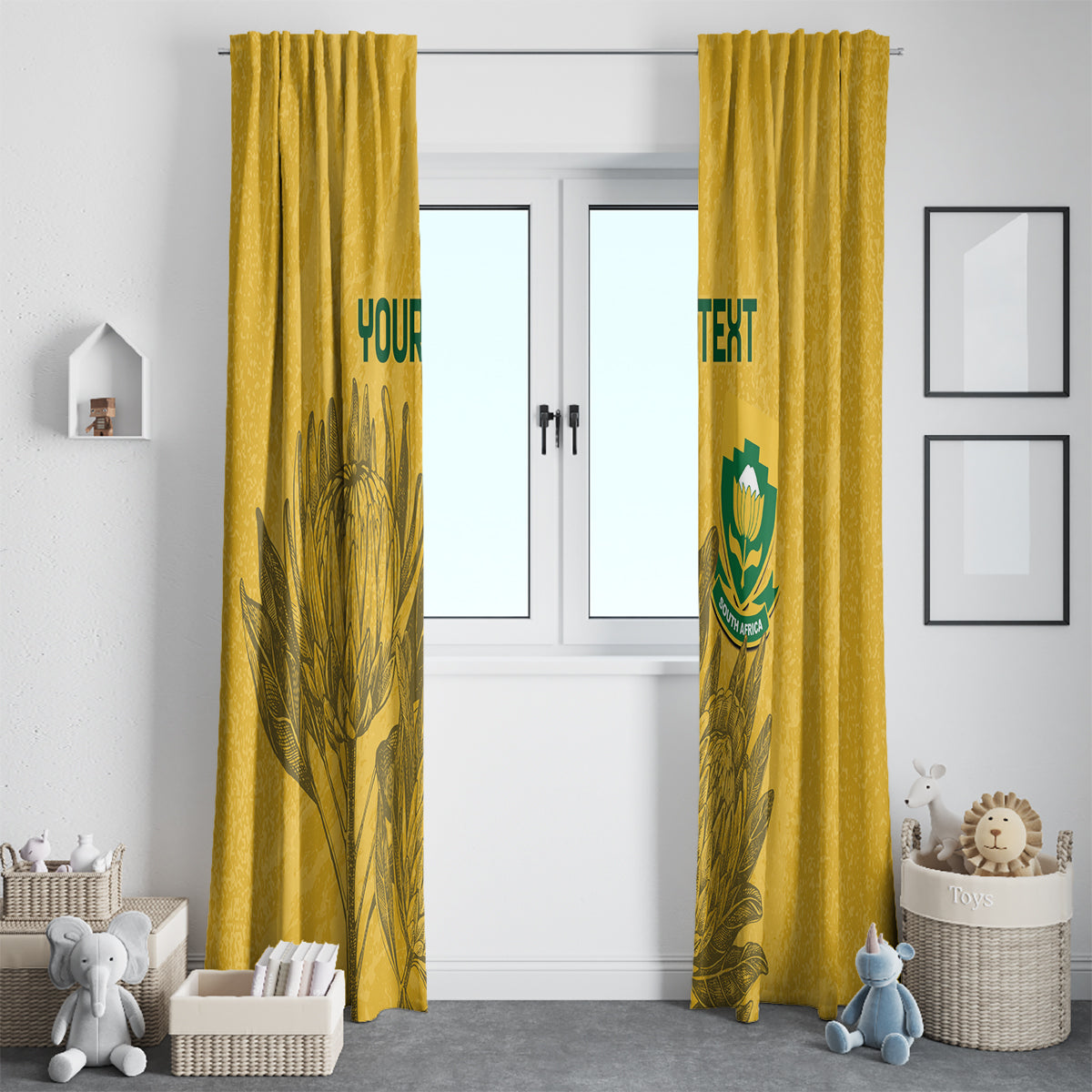 Custom South Africa Soccer Window Curtain Go Banyana Banyana Proteas - Wonder Print Shop