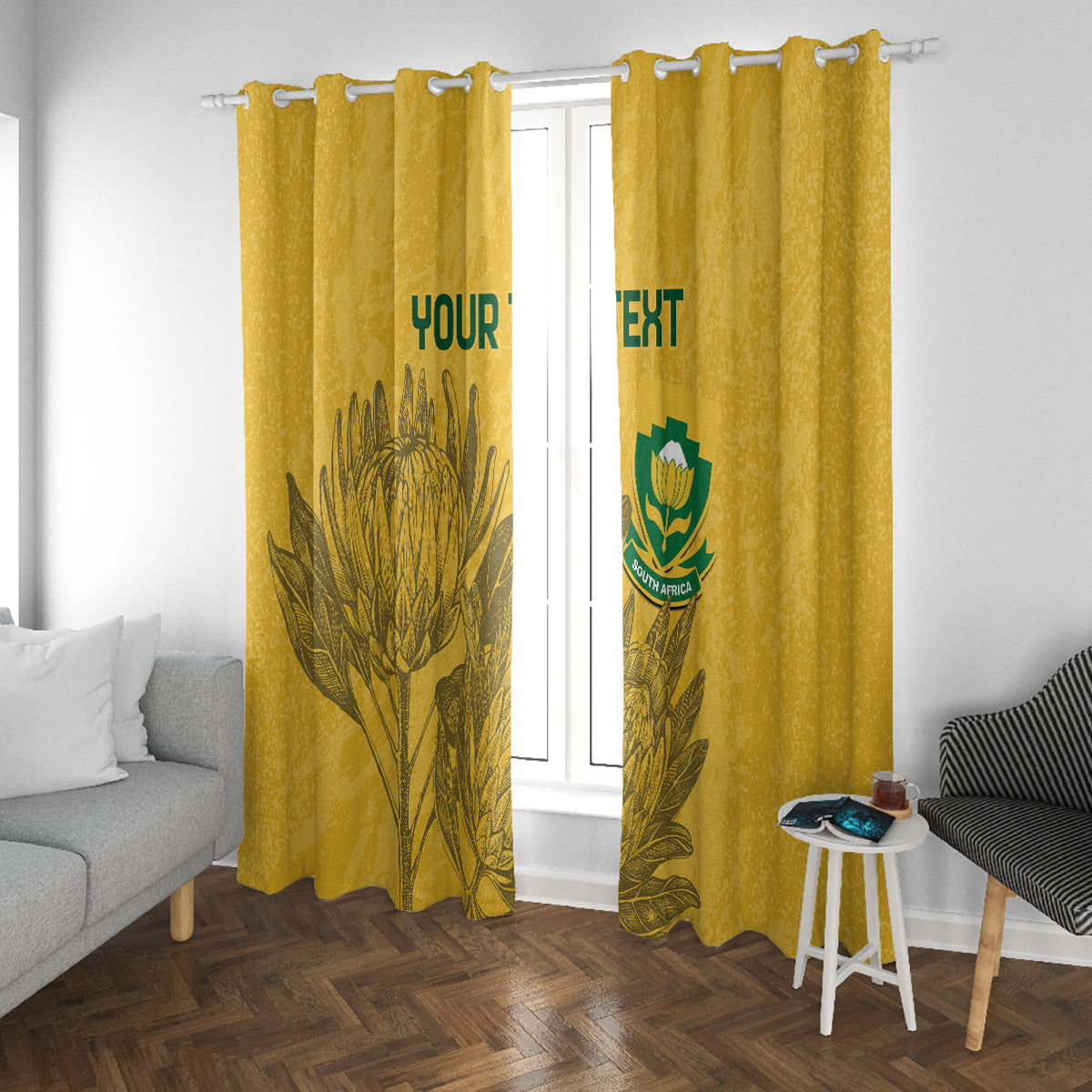 Custom South Africa Soccer Window Curtain Go Banyana Banyana Proteas - Wonder Print Shop