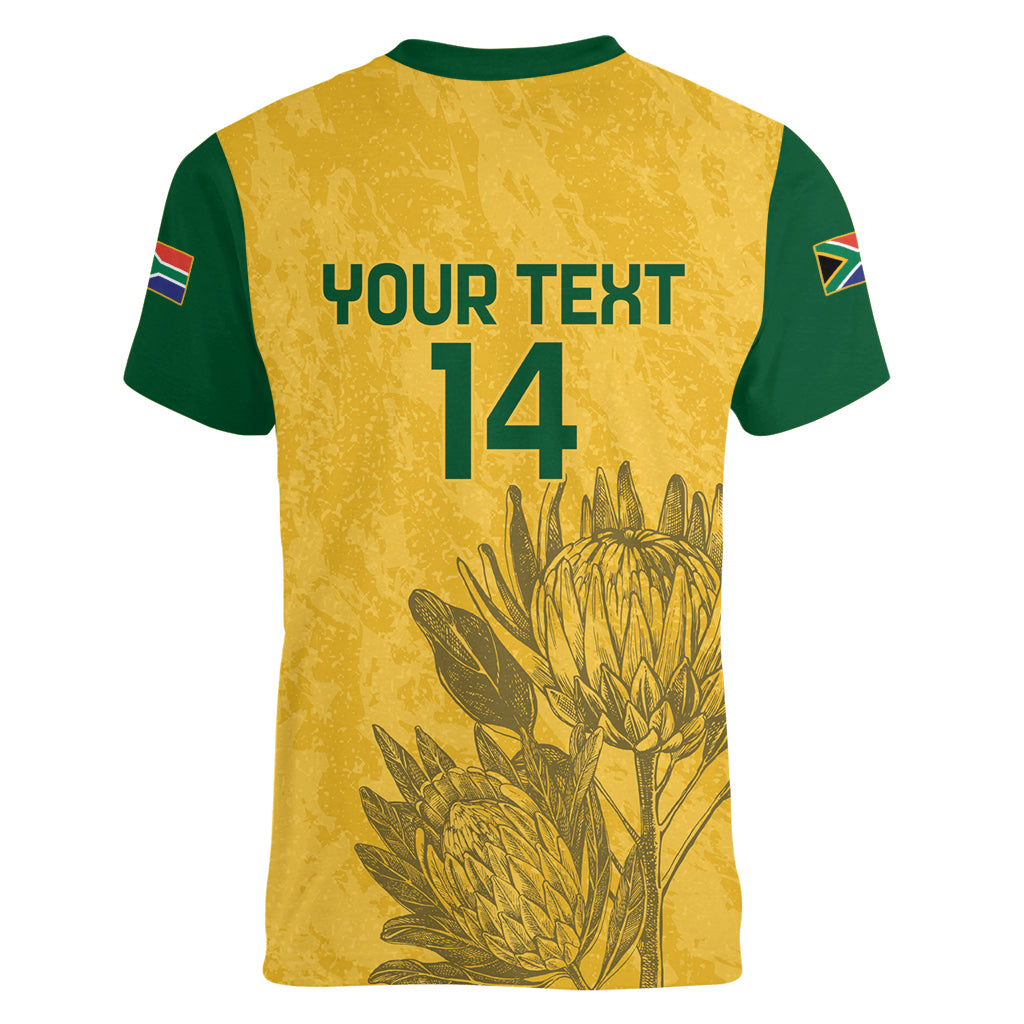 Custom South Africa Soccer Women V Neck T Shirt Go Banyana Banyana Proteas - Wonder Print Shop