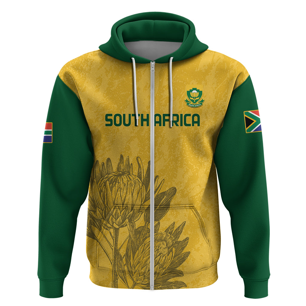 Custom South Africa Soccer Zip Hoodie Go Banyana Banyana Proteas