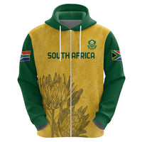 Custom South Africa Soccer Zip Hoodie Go Banyana Banyana Proteas - Wonder Print Shop