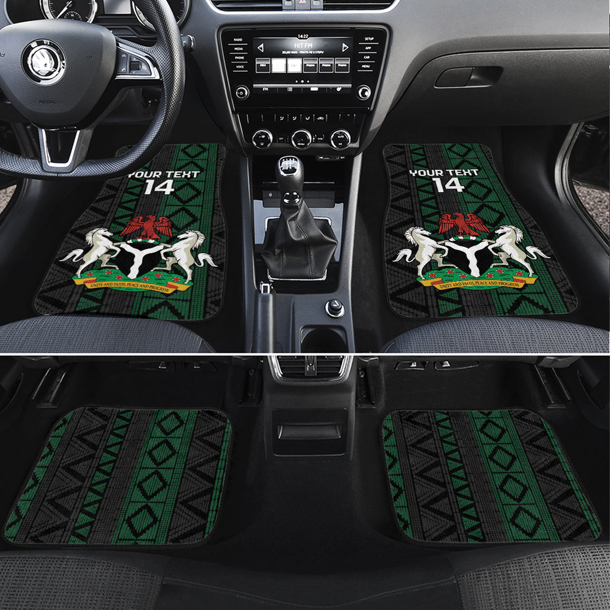 Custom Nigeria Football Car Mats Go Super Falcons African Pattern