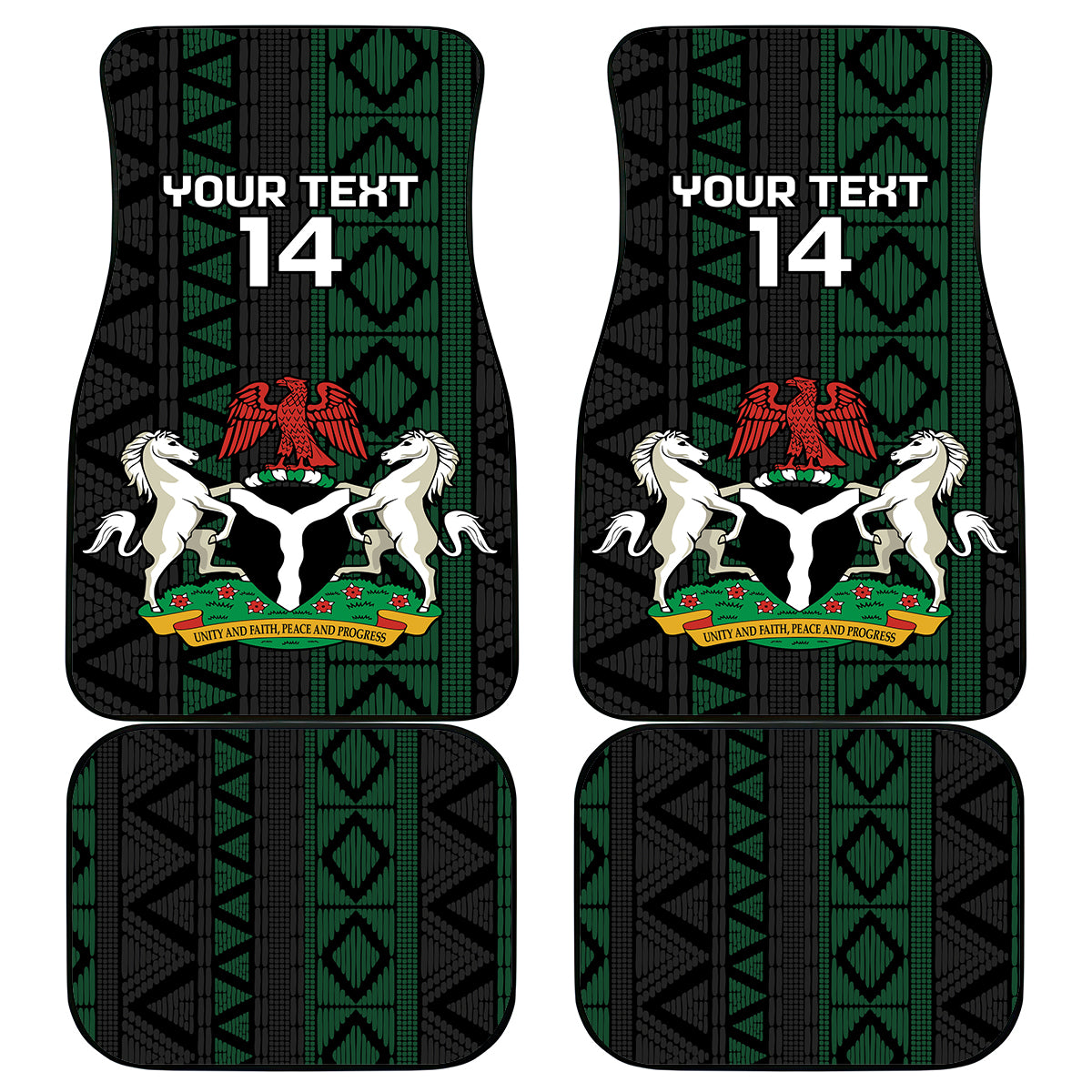 Nigeria Football Car Mats Go Super Falcons African Pattern - Wonder Print Shop