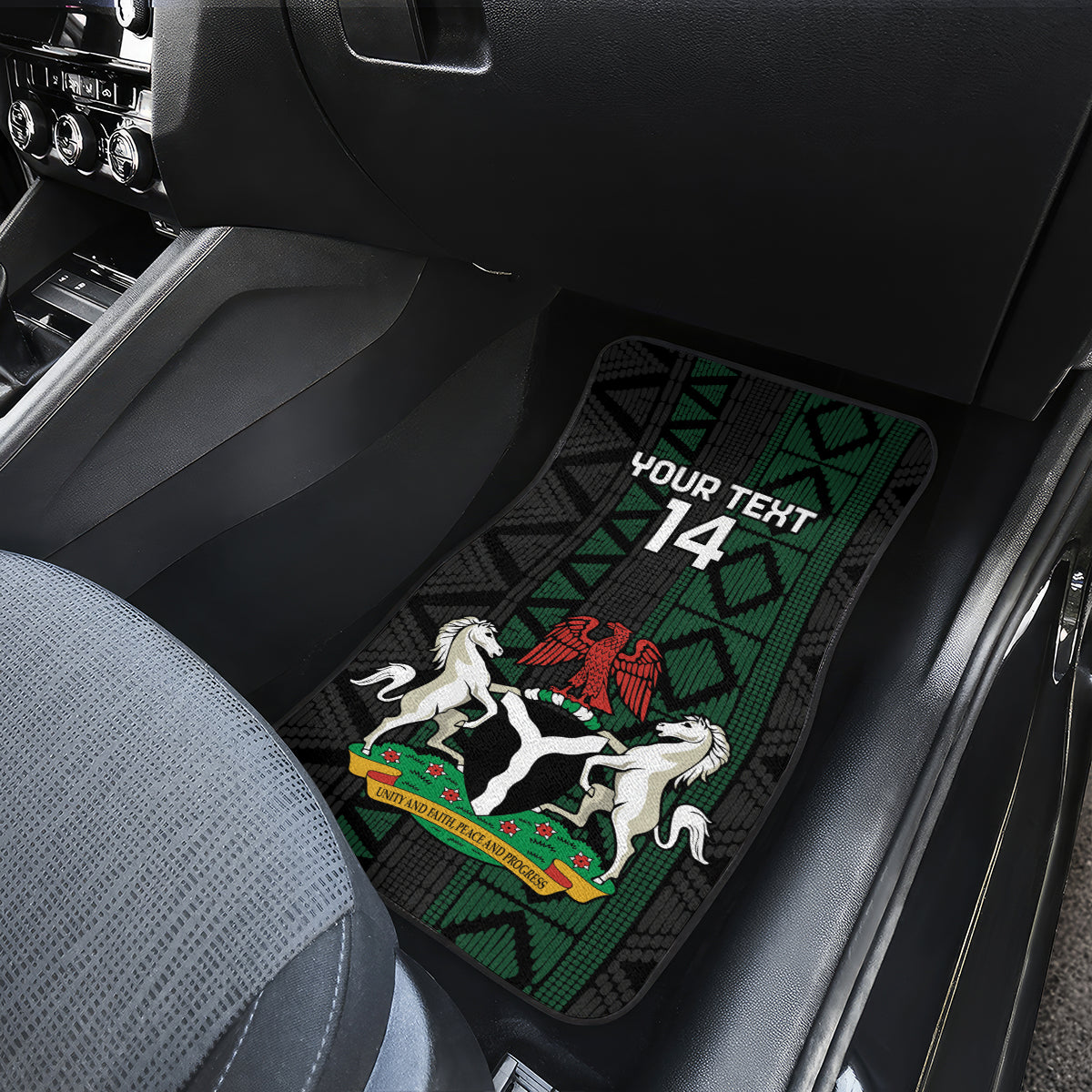 Nigeria Football Car Mats Go Super Falcons African Pattern - Wonder Print Shop