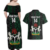Custom Nigeria Football Couples Matching Off Shoulder Maxi Dress and Hawaiian Shirt Go Super Falcons African Pattern - Wonder Print Shop