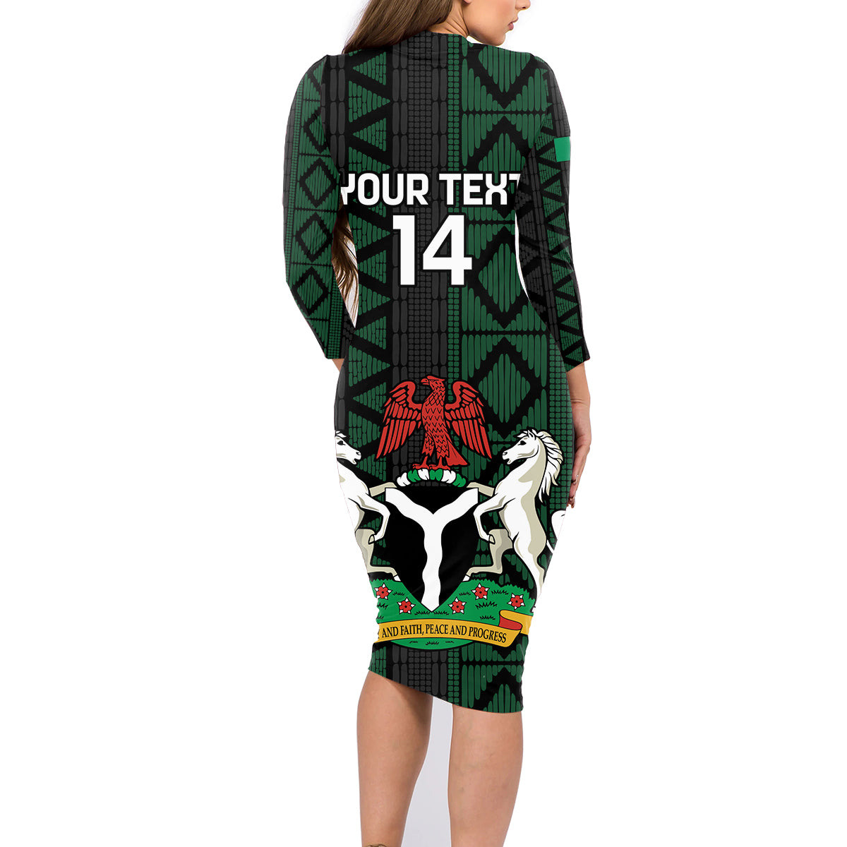 Custom Nigeria Football Family Matching Long Sleeve Bodycon Dress and Hawaiian Shirt Go Super Falcons African Pattern - Wonder Print Shop
