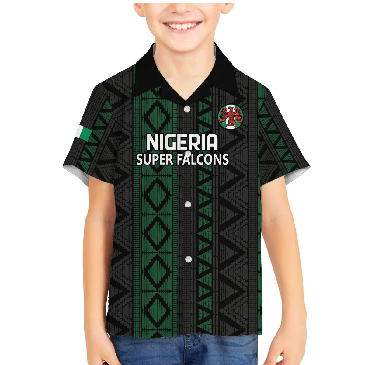 Custom Nigeria Football Family Matching Mermaid Dress and Hawaiian Shirt Go Super Falcons African Pattern - Wonder Print Shop