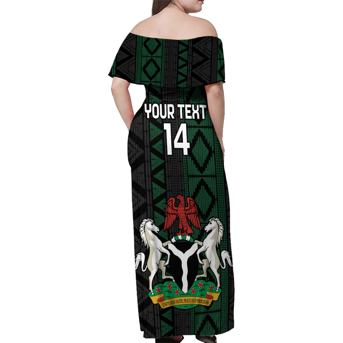 Custom Nigeria Football Family Matching Off Shoulder Maxi Dress and Hawaiian Shirt Go Super Falcons African Pattern - Wonder Print Shop