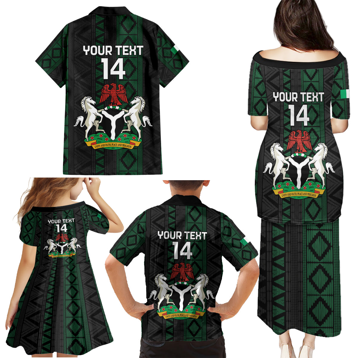 Custom Nigeria Football Family Matching Puletasi and Hawaiian Shirt Go Super Falcons African Pattern - Wonder Print Shop