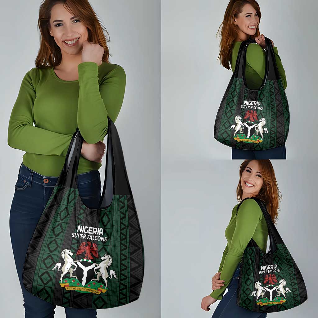 Nigeria Football Grocery Bag Go Super Falcons African Pattern