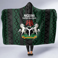 Custom Nigeria Football Hooded Blanket Go Super Falcons African Pattern