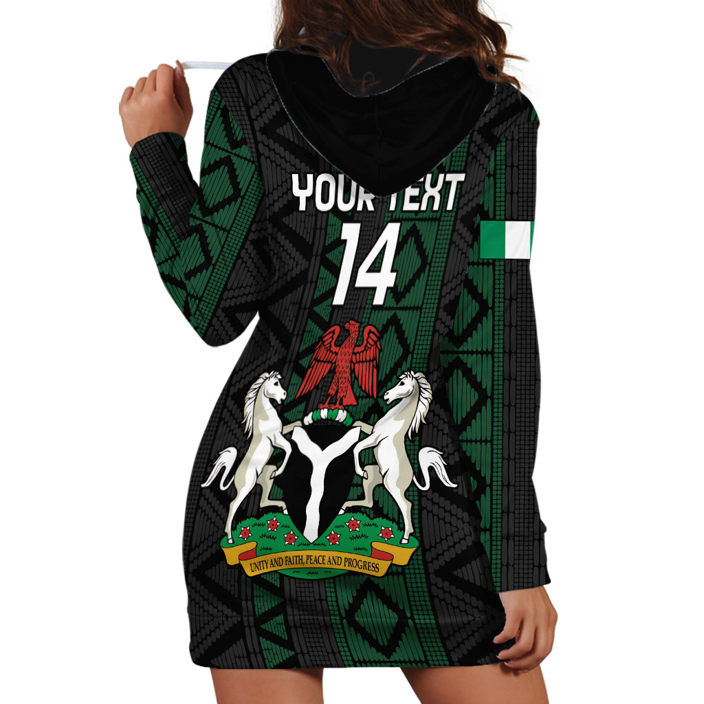 Custom Nigeria Football Hoodie Dress Go Super Falcons African Pattern - Wonder Print Shop