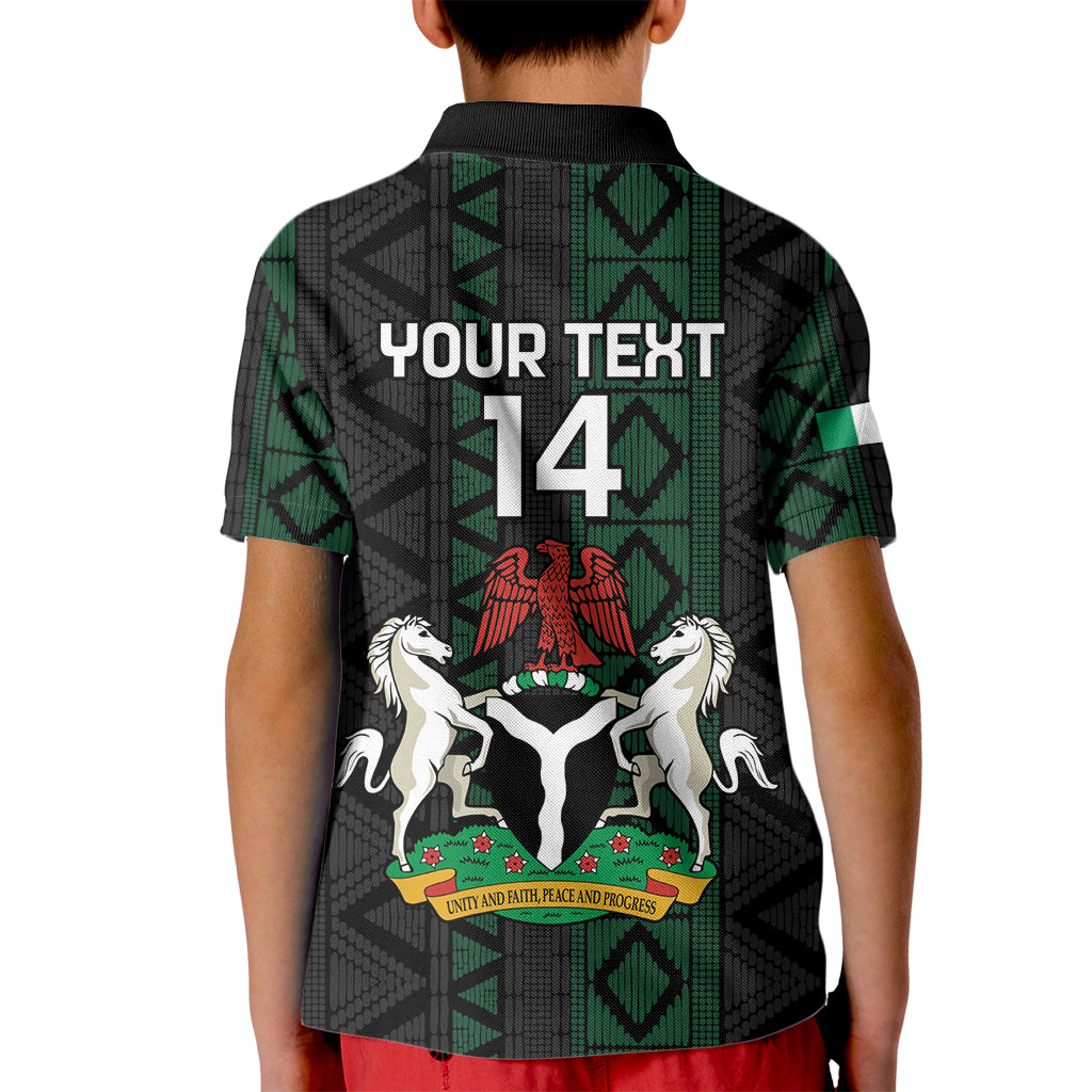 Custom Nigeria Football Kid Polo Shirt Go Super Falcons African Pattern - Wonder Print Shop