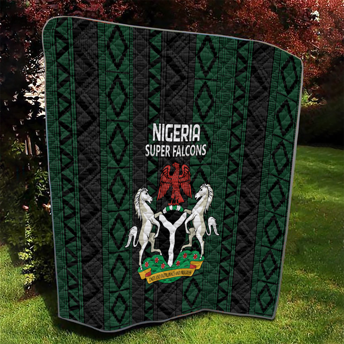 Nigeria Football Quilt Go Super Falcons African Pattern - Wonder Print Shop