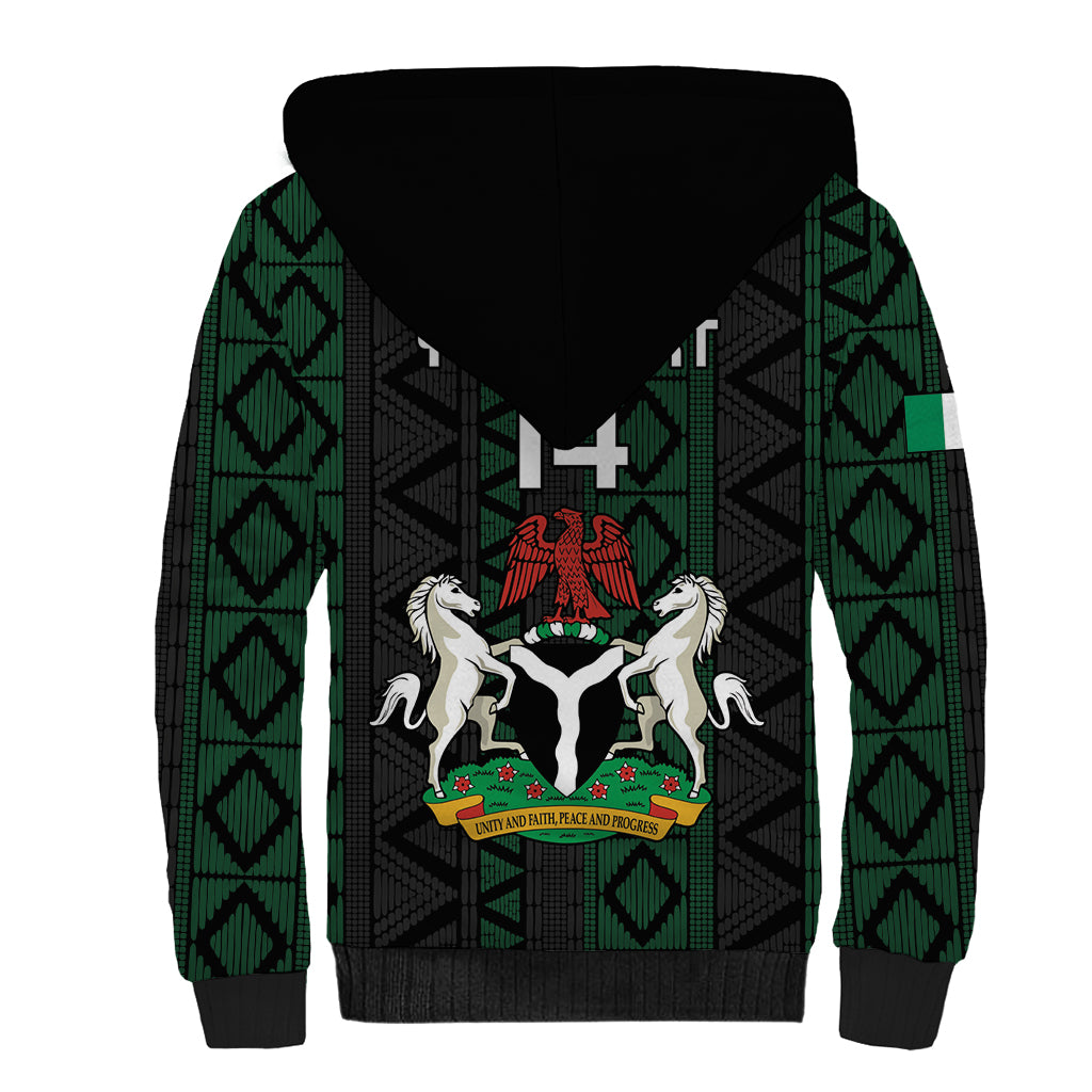 Custom Nigeria Football Sherpa Hoodie Go Super Falcons African Pattern - Wonder Print Shop