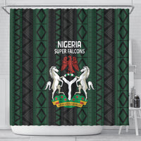 Custom Nigeria Football Shower Curtain Go Super Falcons African Pattern