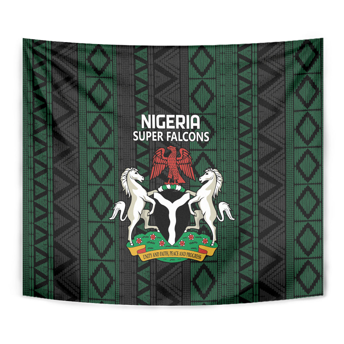 Nigeria Football Tapestry Go Super Falcons African Pattern - Wonder Print Shop