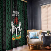 Nigeria Football Window Curtain Go Super Falcons African Pattern - Wonder Print Shop