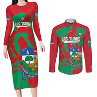 La Tunas 2025 Baseball Custom Couples Matching Long Sleeve Bodycon Dress and Long Sleeve Button Shirt Cuba Go Champions