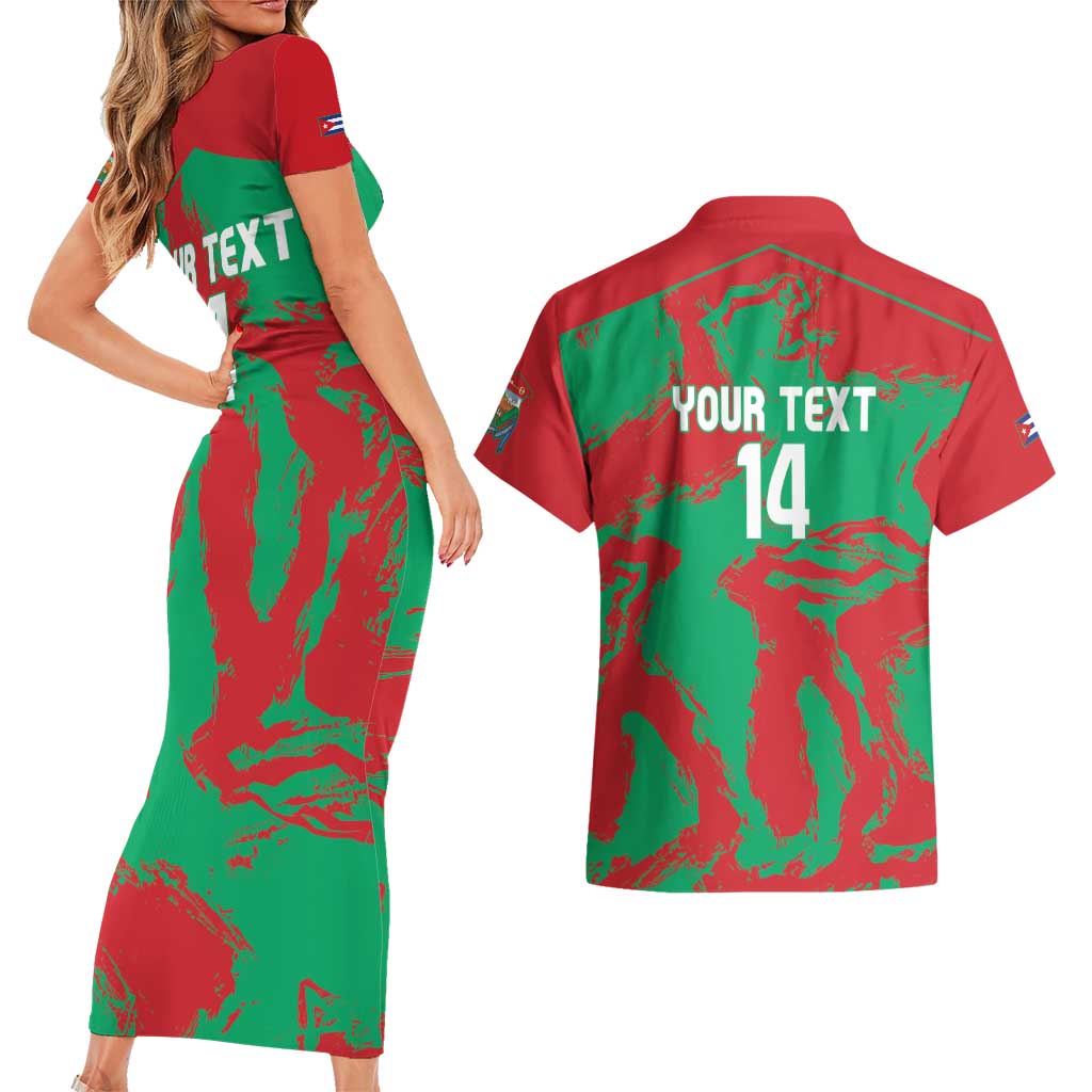 La Tunas 2025 Baseball Custom Couples Matching Short Sleeve Bodycon Dress and Hawaiian Shirt Cuba Go Champions