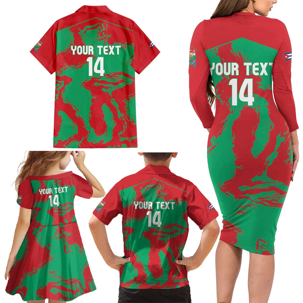 La Tunas 2025 Baseball Custom Family Matching Long Sleeve Bodycon Dress and Hawaiian Shirt Cuba Go Champions