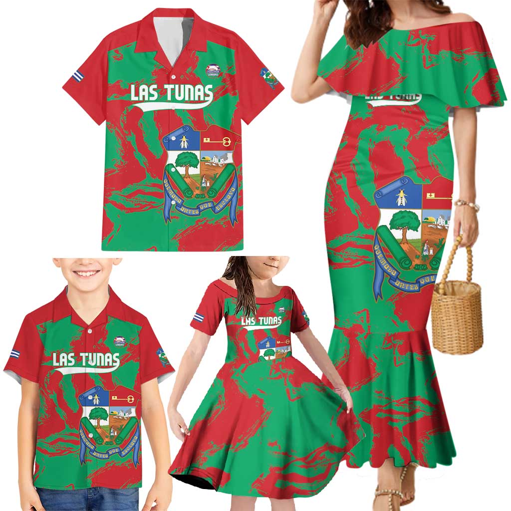 La Tunas 2025 Baseball Custom Family Matching Mermaid Dress and Hawaiian Shirt Cuba Go Champions