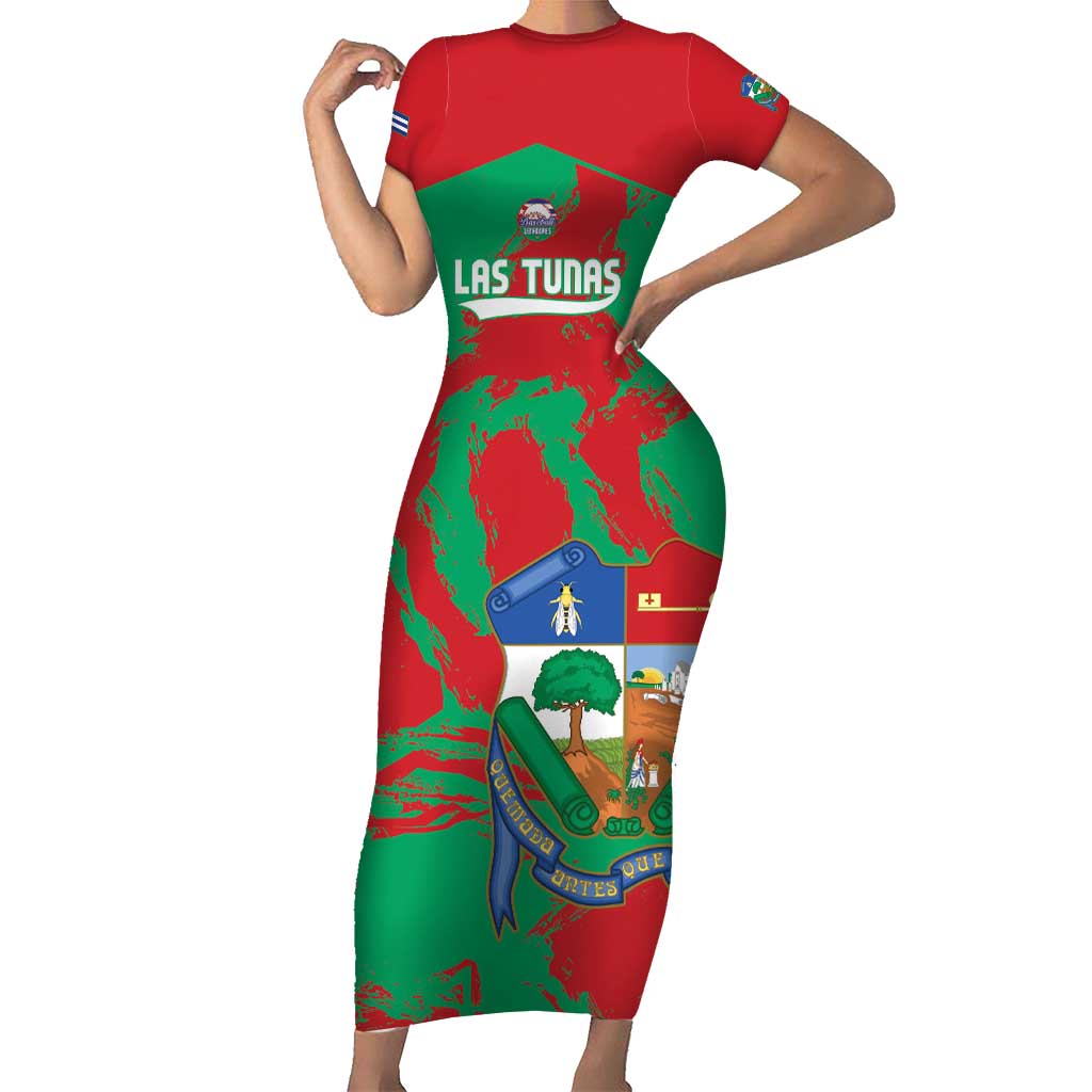 La Tunas 2025 Baseball Custom Short Sleeve Bodycon Dress Cuba Go Champions
