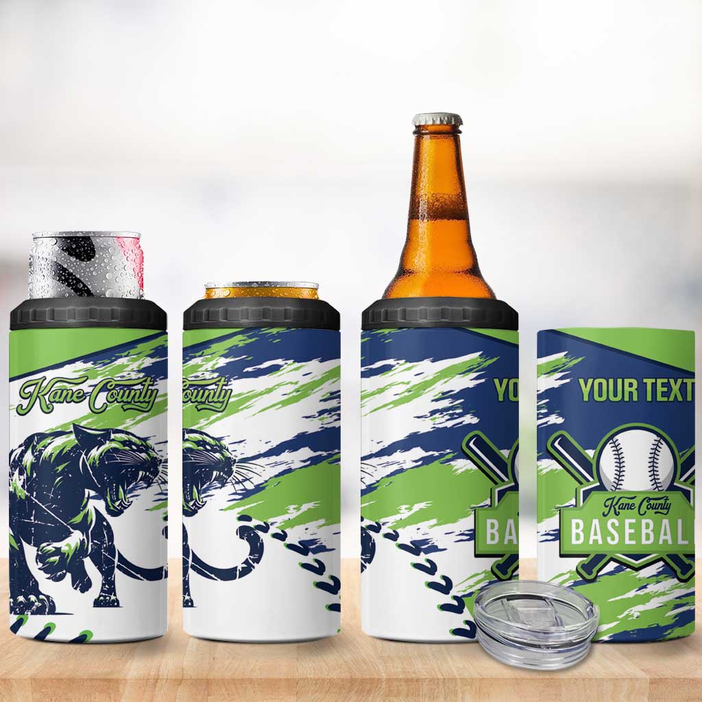 Kane County 2025 Baseball Custom 4 in 1 Can Cooler Tumbler Come On Cougar